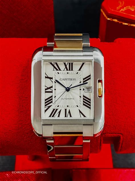 Cartier Tank Anglaise Xl Size 18k Ss Watch Mint Condition 3507